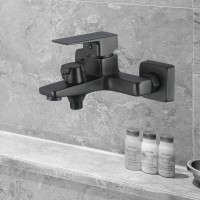 Смеситель для ванны WesnaArt Narcis NAR06-310BL-25201 Черный матовый латунь на стену