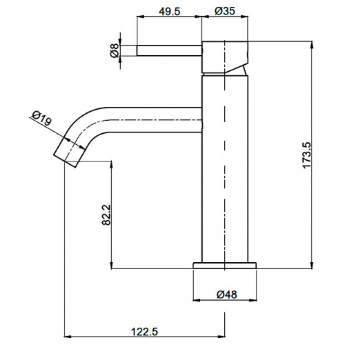 Смеситель для раковины AQUAme Siena AQM6210GM Оружейный металл латунь