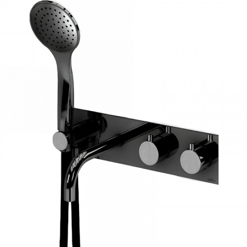 Смеситель для ванны Cezares Czr CZR-B-VDM2-T-NOP с термостатом Черный латунь встраиваемый