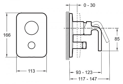 Смеситель для душа Jacob Delafon Purist E98721-CP Хром встраиваемый