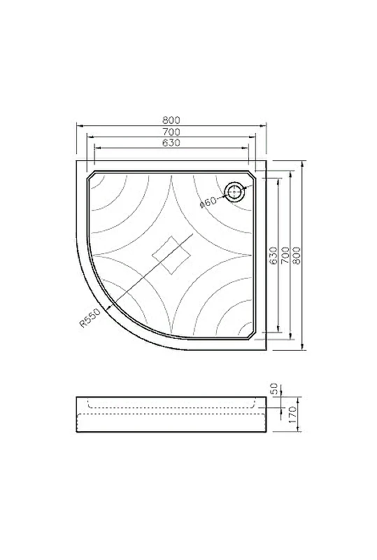 Акриловый поддон для душа Koller Pool Grace 80X80 GRACE80R Белый