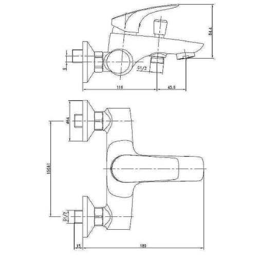 Смеситель для ванны Aquanet Techno SD90881 187208 Хром