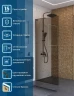 Душевая перегородка BelBagno Uno 90 UNO-L-1-TB-90-BR-GM профиль Оружейная сталь стекло тонированное