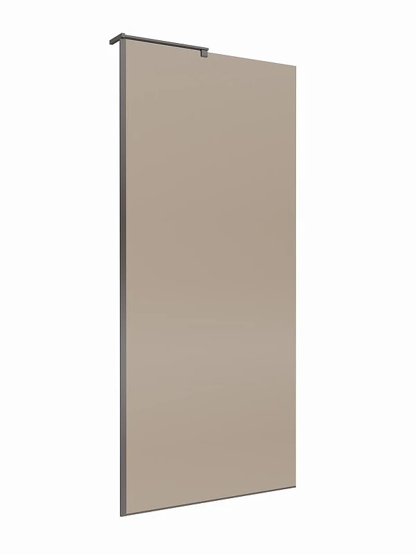 Душевая перегородка BelBagno Uno 90 UNO-L-1-TB-90-BR-GM профиль Оружейная сталь стекло тонированное