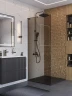Душевая перегородка BelBagno Uno 90 UNO-L-1-TB-90-BR-GM профиль Оружейная сталь стекло тонированное