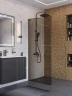 Душевая перегородка BelBagno Uno 90 UNO-L-1-TB-90-BR-GM профиль Оружейная сталь стекло тонированное
