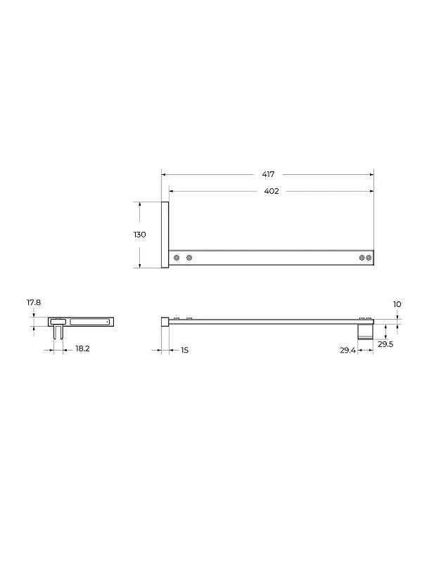 Душевая перегородка BelBagno Uno 90 UNO-L-1-TB-90-BR-GM профиль Оружейная сталь стекло тонированное
