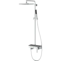 Душевая система Teska Niagara NG3501S с термостатом Хром Черное стекло нержавеющая сталь на стену