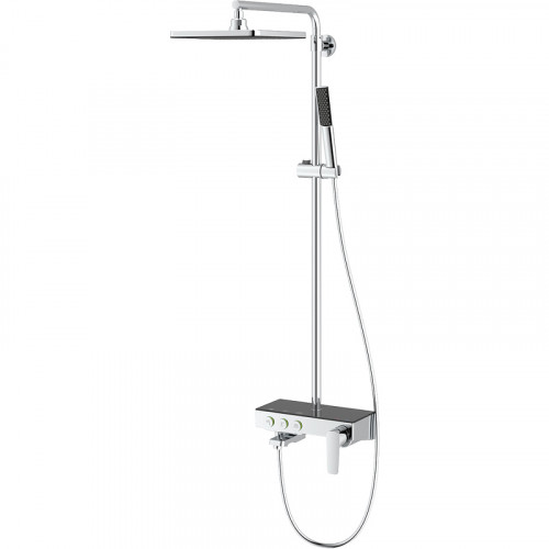 Душевая система Teska Niagara NG3501S с термостатом Хром Черное стекло нержавеющая сталь на стену