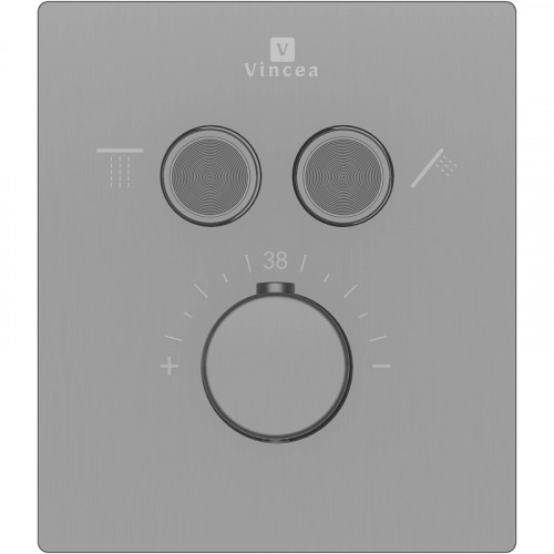 Душевая система Vincea Inspire VSFW-3I21MT5GM с термостатом Вороненая сталь латунь встраиваемый