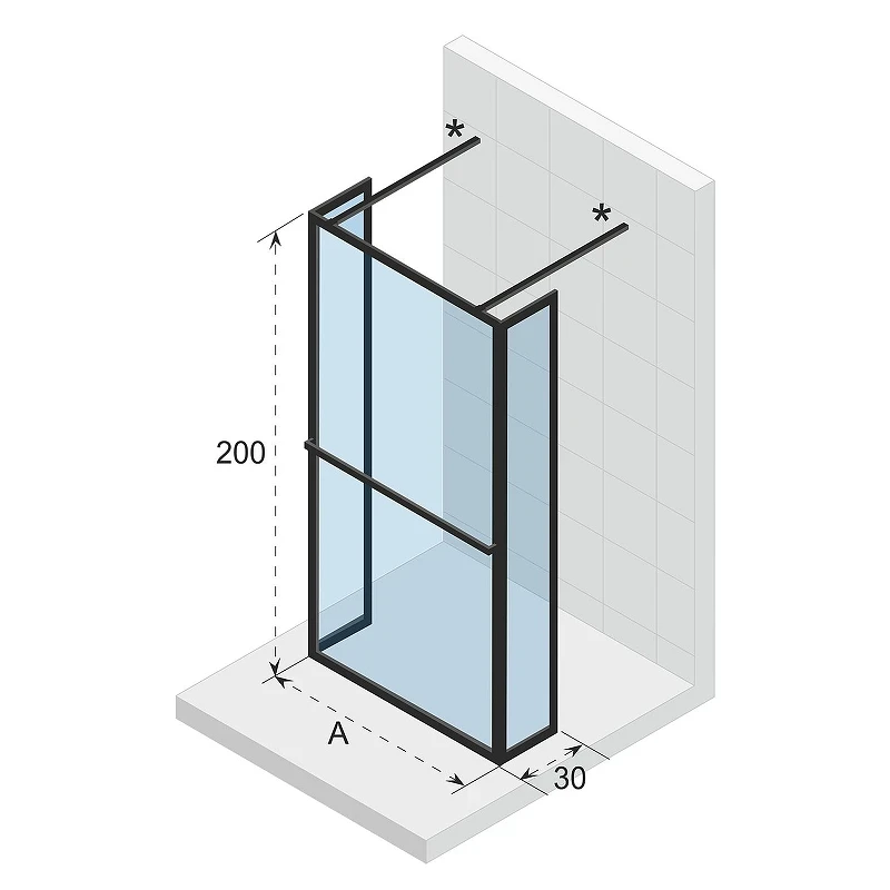 Душевая перегородка Riho SZ Lucid GD404 90 G005037121 профиль Черный матовый стекло прозрачное