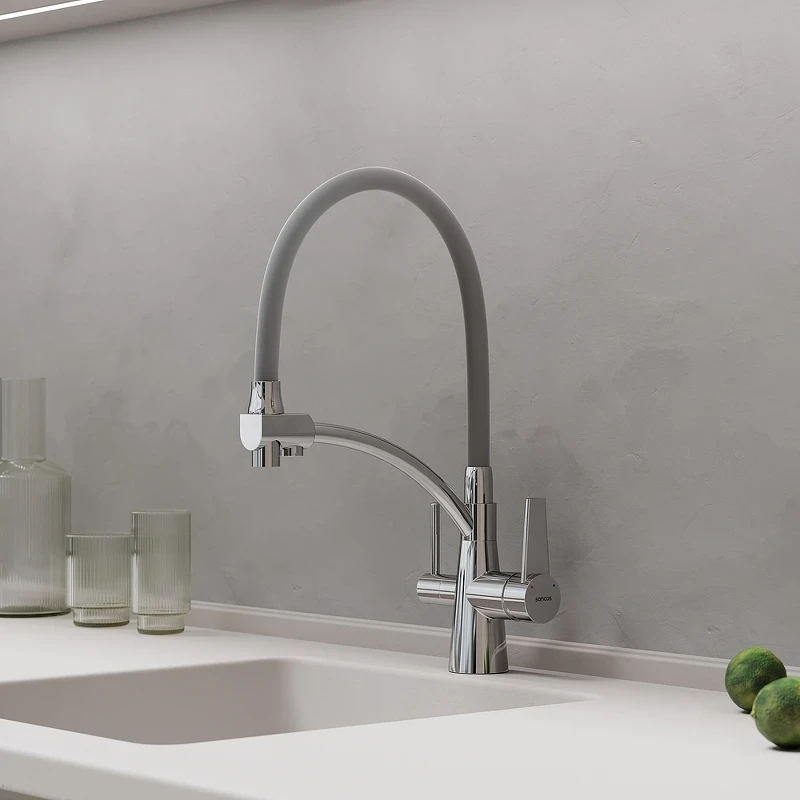 Смеситель для кухни Sancos Eri SC4001CH Хром Серый латунь