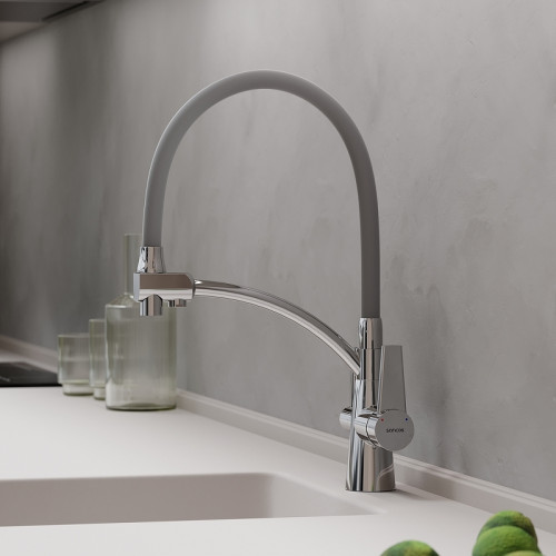 Смеситель для кухни Sancos Eri SC4001CH Хром Серый латунь