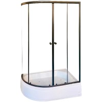 Душевой уголок Parly 120x80 R ZEM1201ВR профиль Черный стекло прозрачное