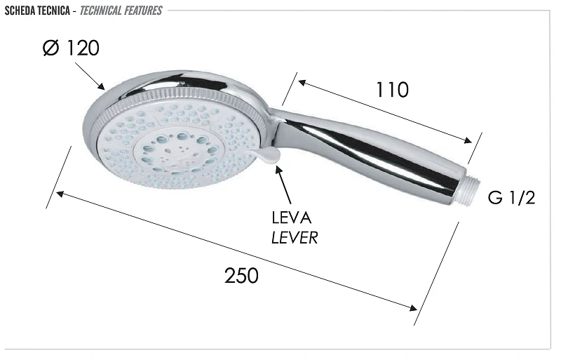 Ручной душ Remer 318F5x цвет Хром