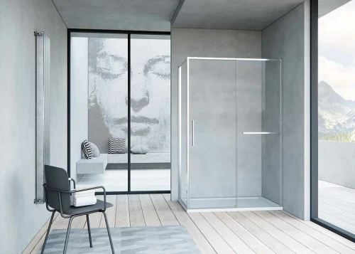 Душевой уголок Vincea Slim Soft 100x80 VSR-1SS8010CL профиль Хром стекло прозрачное