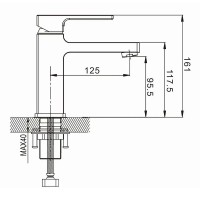 Смеситель для раковины Rose R10T R1001T-1 Оружейная сталь латунь
