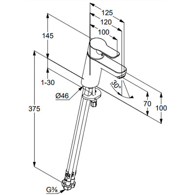 Смеситель для раковины Kludi Pure Easy 372750565 Хром латунь