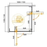 Душевой уголок Cezares Slider 110x110 SLIDER-A-2-100/110-C-BORO профиль Брашированное золото стекло прозрачное