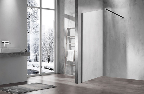 Душевая перегородка Vincea Walk-In 80 VSW-1H800CLB профиль Черный матовый стекло прозрачное