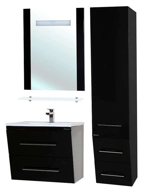 Зеркало Bellezza Берта 60 4610709050044 с подсветкой Черное МДФ / ЛДСП, стекло