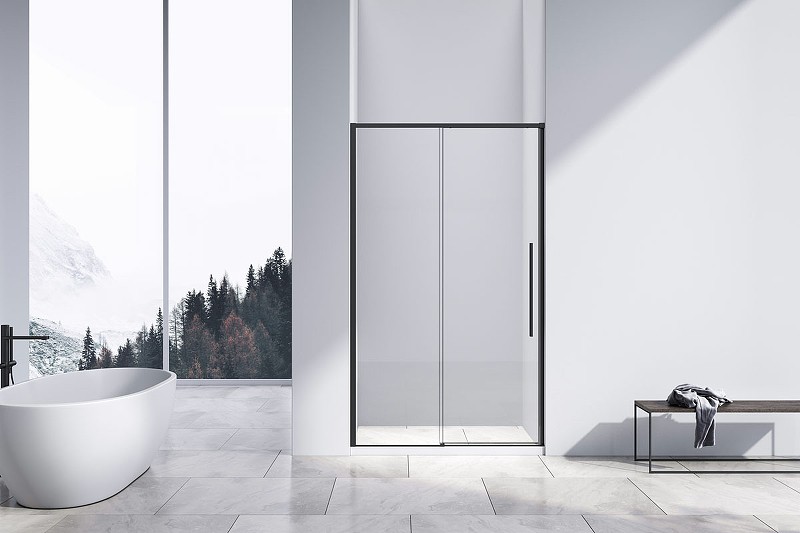 Душевая дверь Vincea Slim-N 110 VDS-4SN110CLB профиль Черный стекло прозрачное