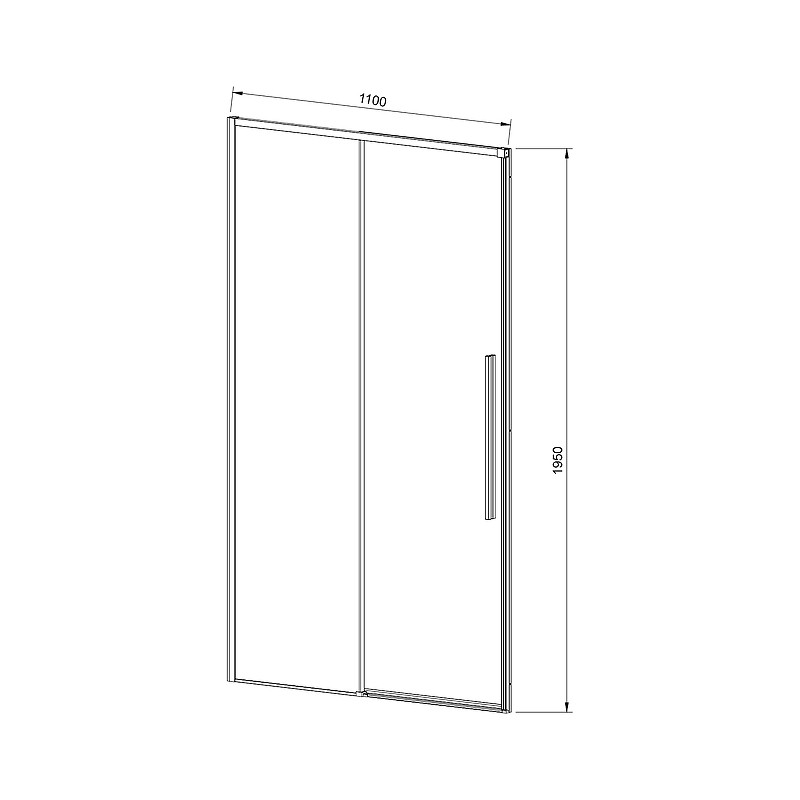 Душевая дверь Vincea Slim-N 110 VDS-4SN110CLB профиль Черный стекло прозрачное