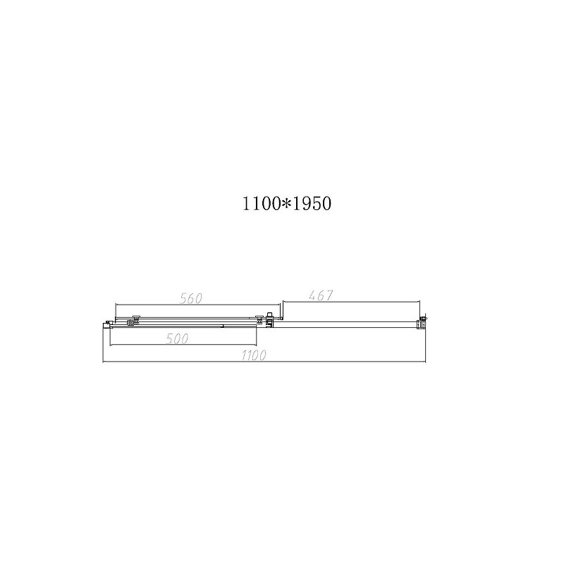Душевая дверь Vincea Slim-N 110 VDS-4SN110CLB профиль Черный стекло прозрачное