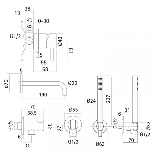 Смеситель для ванны Cisal Xion XI001101D1 Нержавеющая сталь