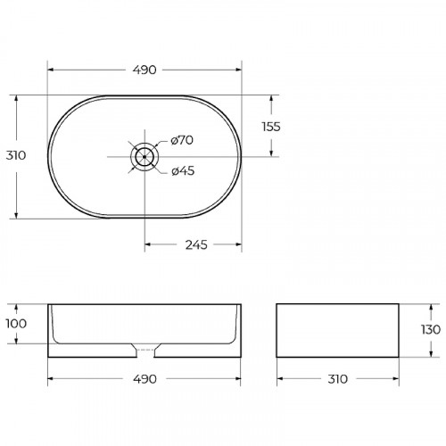 Раковина-чаша BelBagno 50 BB1497 Белая фаянс накладная