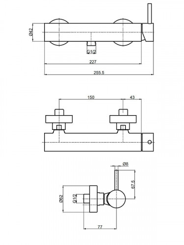 Смеситель для душа AQUAme Siena AQM6213BC цвет Медь шлифованная