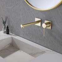 Смеситель для раковины Abber Emotion AF8812G Золото матовое латунь встраиваемый