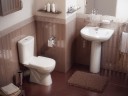 Унитаз компакт Rosa Комфорт Люкс 4620008196329 Белый с бачком и сиденьем Микролифт