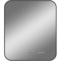 Зеркало Reflexion Black View 600х700 RF4002BV с подсветкой Черное с бесконтактным выключателем, диммером и часами