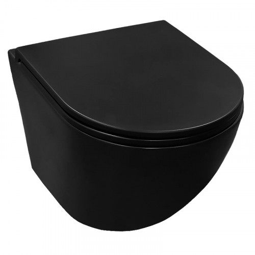 Унитаз Azario Grado AZ-0046-UQ3-MB подвесной цвет Черный матовый с сиденьем Микролифт