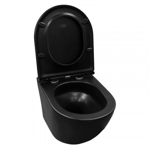 Унитаз Azario Grado AZ-0046-UQ3-MB подвесной цвет Черный матовый с сиденьем Микролифт