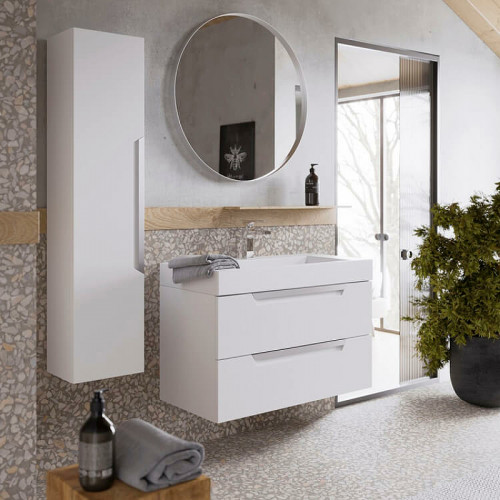 Тумба под раковину Aqwella Cube 90 CUB0109W подвесная Белая матовая МДФ / ЛДСП