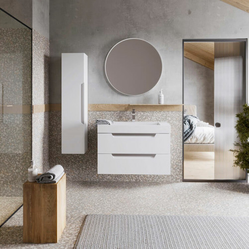 Тумба под раковину Aqwella Cube 90 CUB0109W подвесная Белая матовая МДФ / ЛДСП