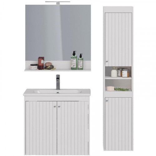 Зеркало Lemark Romance 80 LM07R80Z Белый глянец с кнопочным выключателем