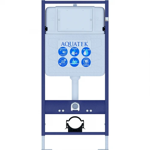 Комплект унитаза с инсталляцией Aquatek Set Aquatek Лира-012 4в1 с сиденьем Микролифт и Черной матовой клавишей смыва фарфор подвесной