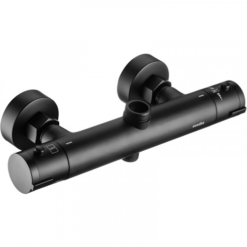 Смеситель для душа Swedbe Hermes 9022B с термостатом Черный матовый латунь на стену