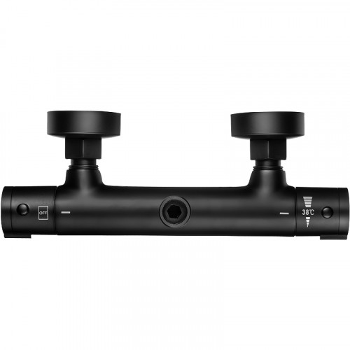 Смеситель для душа Swedbe Hermes 9022B с термостатом Черный матовый латунь на стену