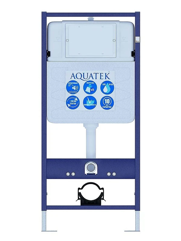 Комплект унитаза с инсталляцией Aquatek Set Aquatek Либерти-011 4в1 цвет Белый с сиденьем Микролифт и клавишей смыва цвет Хром глянцевый