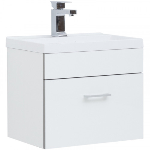 Тумба под раковину Aquanet Верона 50 207765 подвесная Белая МДФ / ЛДСП