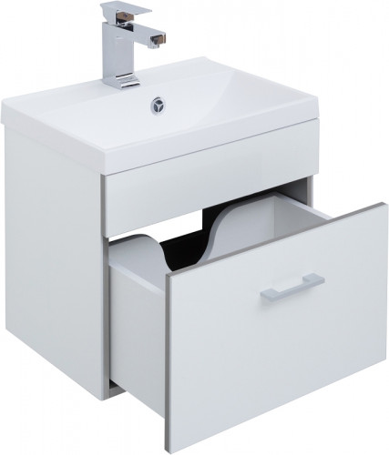 Тумба под раковину Aquanet Верона 50 207765 подвесная Белая МДФ / ЛДСП