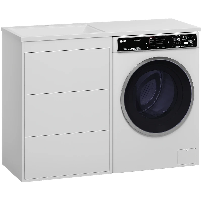Тумба с раковиной Brevita Grafit 120 L УТ000014841 Белая матовая МДФ / ЛДСП