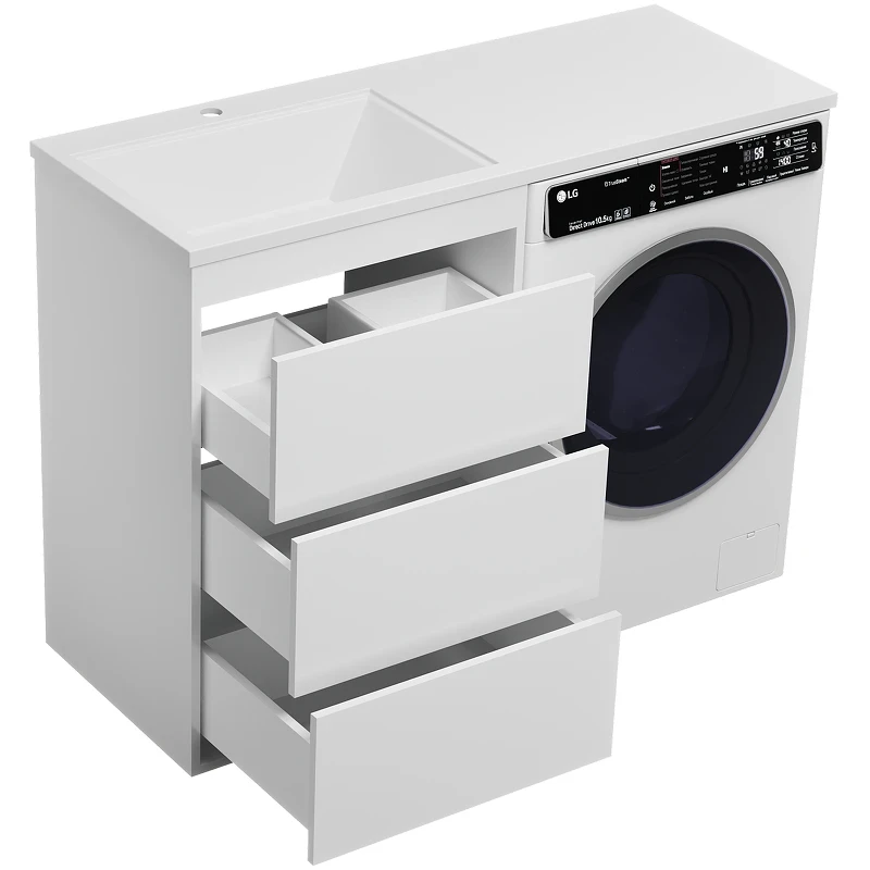 Тумба с раковиной Brevita Grafit 120 L УТ000014841 Белая матовая МДФ / ЛДСП