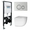 Комплект унитаза с инсталляцией Abber Bequem AC1132TC-AC0105-AC0121 цвет Белый с сиденьем Микролифт