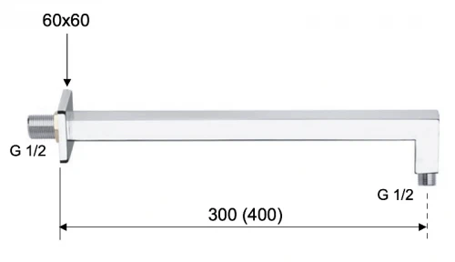 Кронштейн для верхнего душа Remer 348S30CFP цвет Черный брашированный хром
