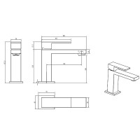 Смеситель для раковины Boheme Qubic 471-BR Бронза латунь